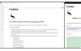 TURNA's user interface with a text generation example